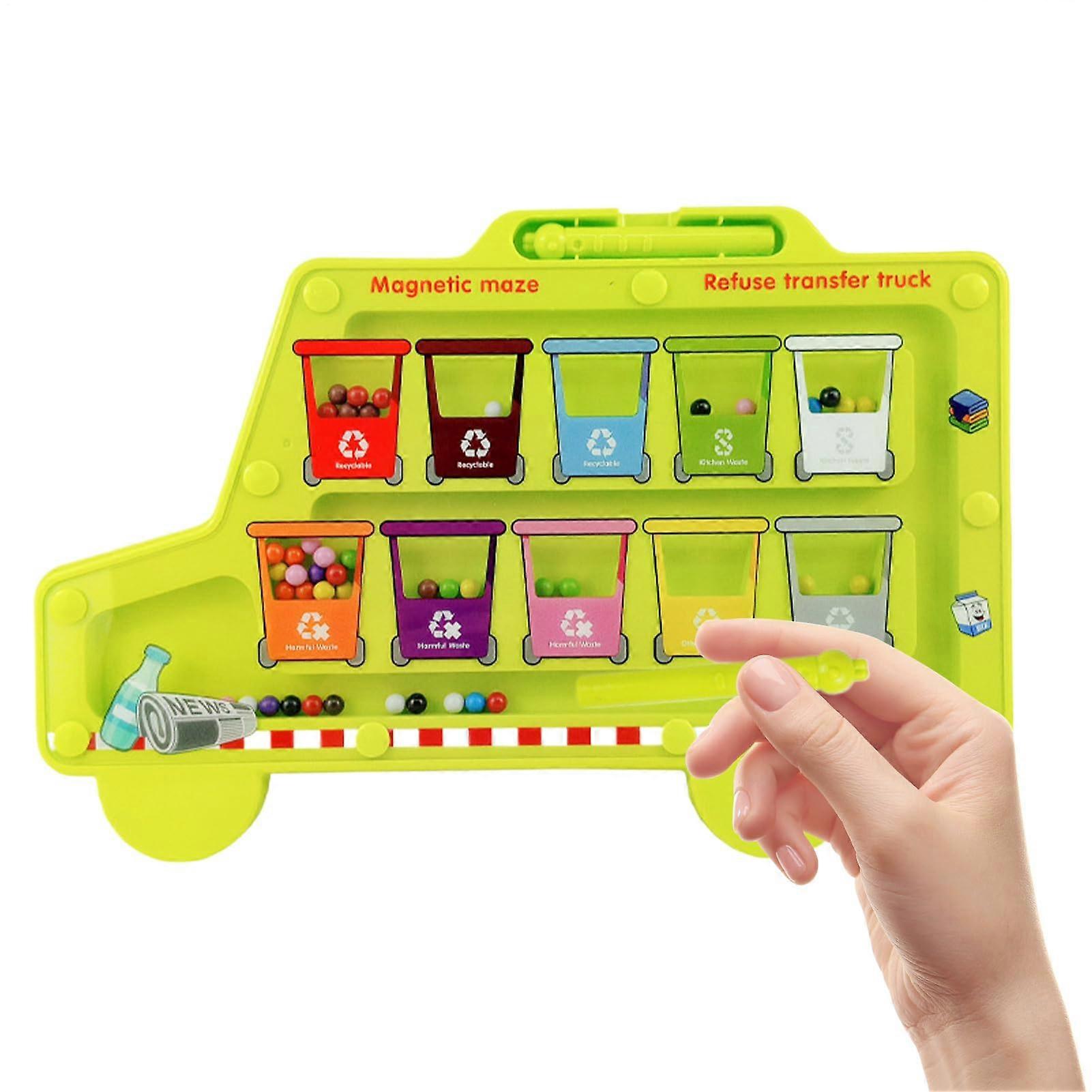 Magnetic Color and Number Labyrinth Learning Board For Color Matching And Math Skills Waste Sorting Toy For 2-6