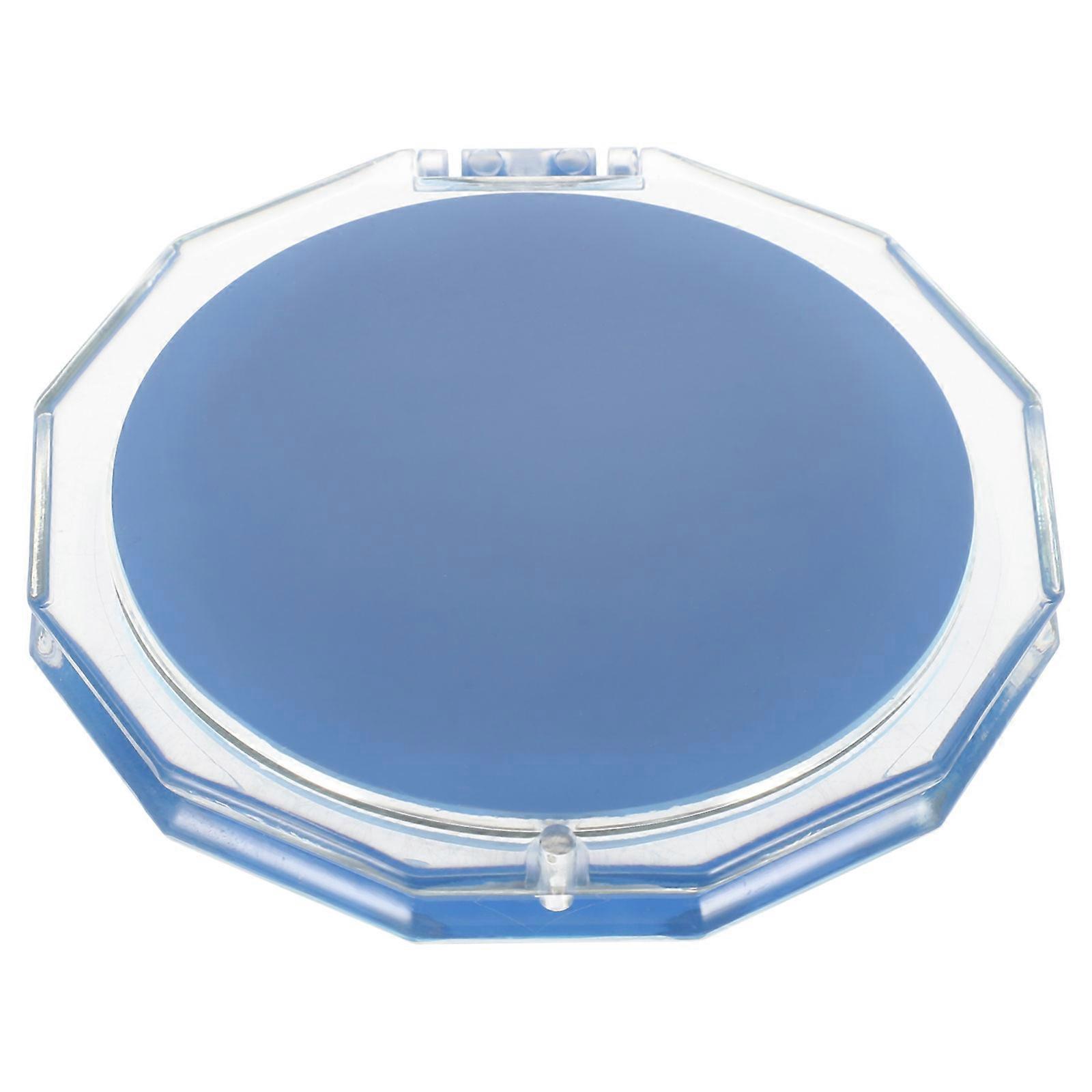 Blue Foldable Vanity Mirror for Makeup Travel Small Resin and Glass Pocket Mirror 2 Pieces