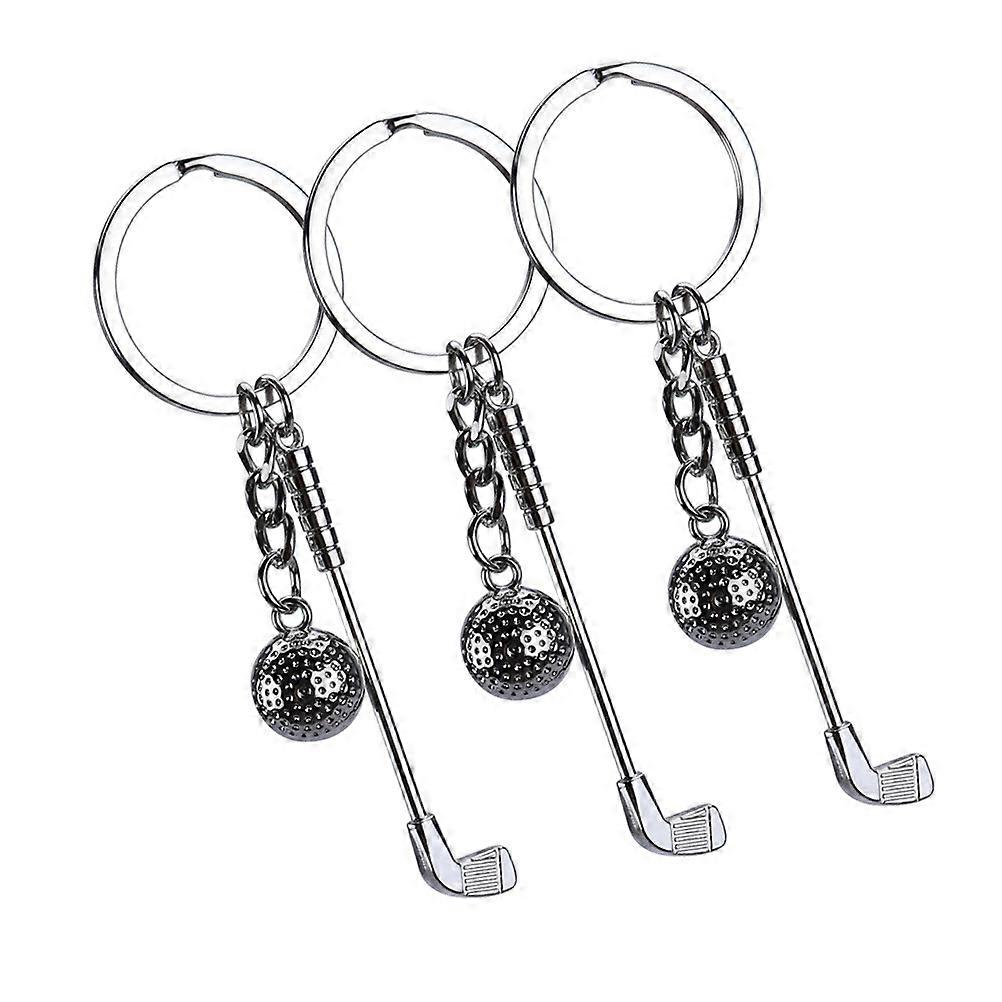 Durable Alloy Silver Key Chain with Fine Craftsmanship for Decoration 3pcs