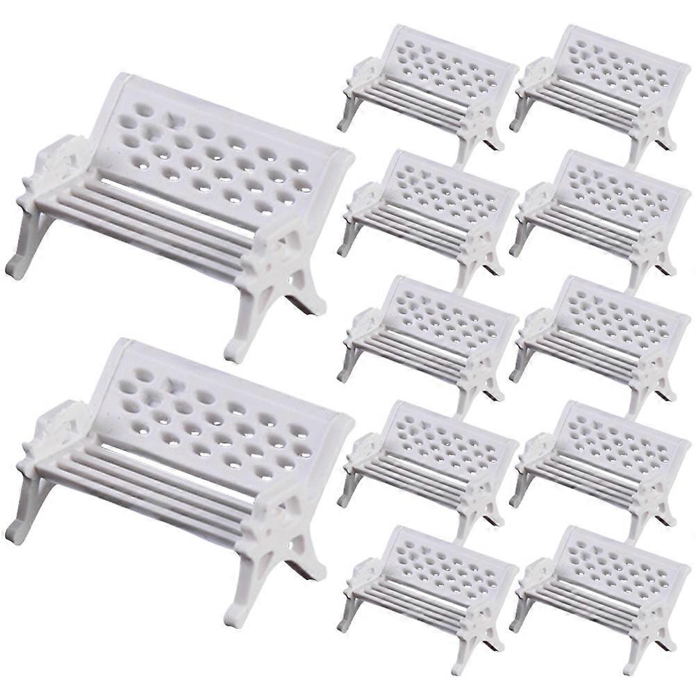 20Pcs Miniature Park Bench Models Realistic Decorative House Bench Set
