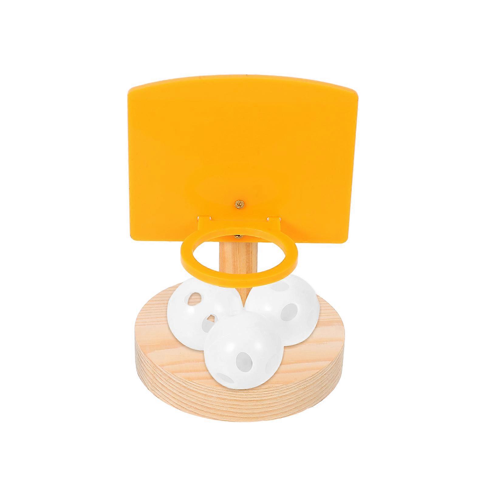 Charming Parrot Chew Toy For Pet Birds Outdoor Play Mini Basketball Hoop Assorted Color Exercise 1Set