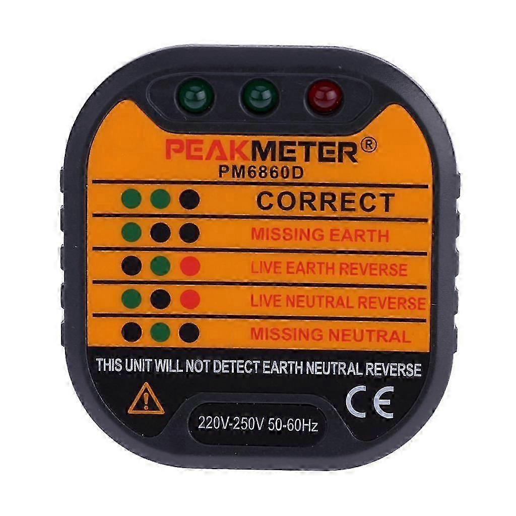 PEAKMETER PM6860D Automatic Electric Power Plug Socket Tester Eu Standard