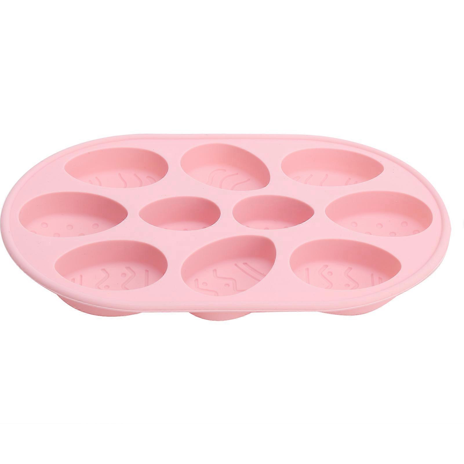 Multi Functional Easter Egg Shaped Cake Mold Silicone Chocolate DIY Baking Mold Accessory(Pink )