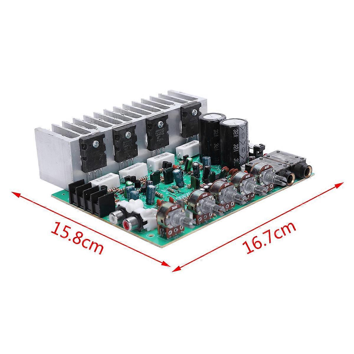 2X Audio Amplifier Board Hifi Digital Reverb Power Amplifier 250W x 2 2.0 Audio Preamp Rear Amplific