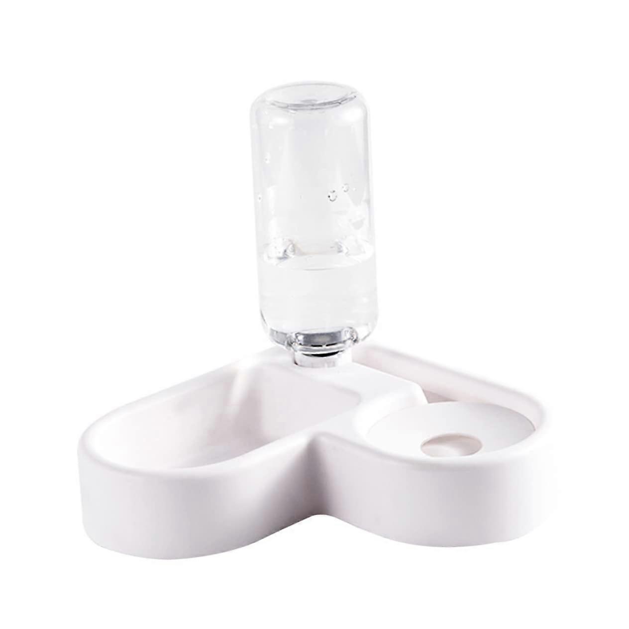 Automatic Water Dispenser for Pets, White Drinking and Food Bowl for Cats and Dogs, NonSlip, Unique Design, Safe and Practical for Home Use