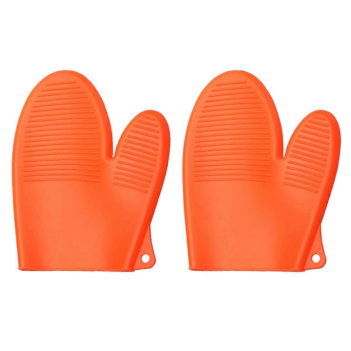 Heat Resistant Kitchen Mitts Silicone Oven Mitts for 2Pcs Use