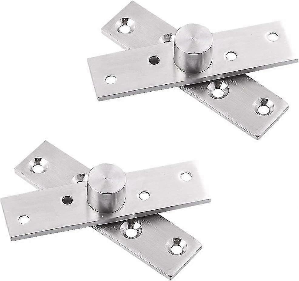 Set of 2 Stainless Steel 360 Degree Pivot Door Hinges with Fixing Screws 75 x 17mm