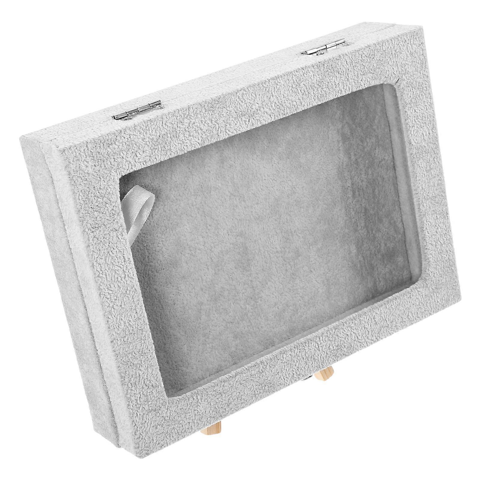 Wooden Jewelry Organizer with Window Design for Storage Use Small Size 4.5 x 3.5 x 2.5 Inches