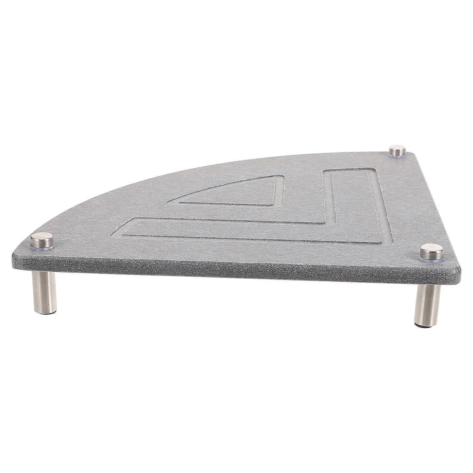 Diatom Grey Sink Corner Drying Rack for Storage Smooth Surface Sponge Holder Countertop 13.5x6.5x3.5 Inches