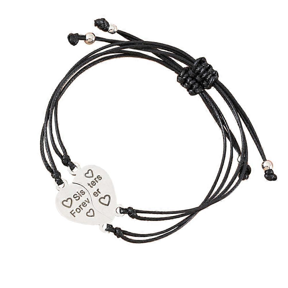 Durable Stainless Steel Connecting Bracelets with Wax Thread for Meaningful Gifts Light Brown