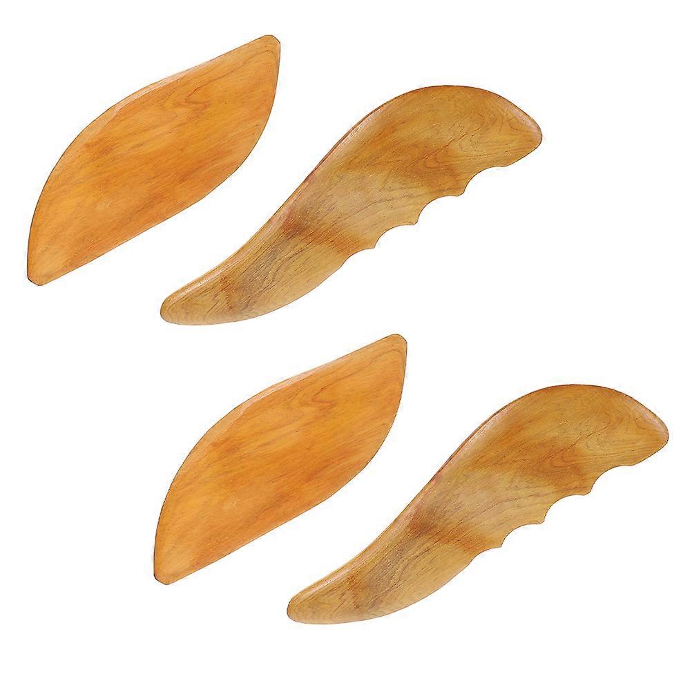 Wooden Face Massage Stick Set Of 4Pcs Multi-Function Guasha Boards Suitable For Adults And Perfect For