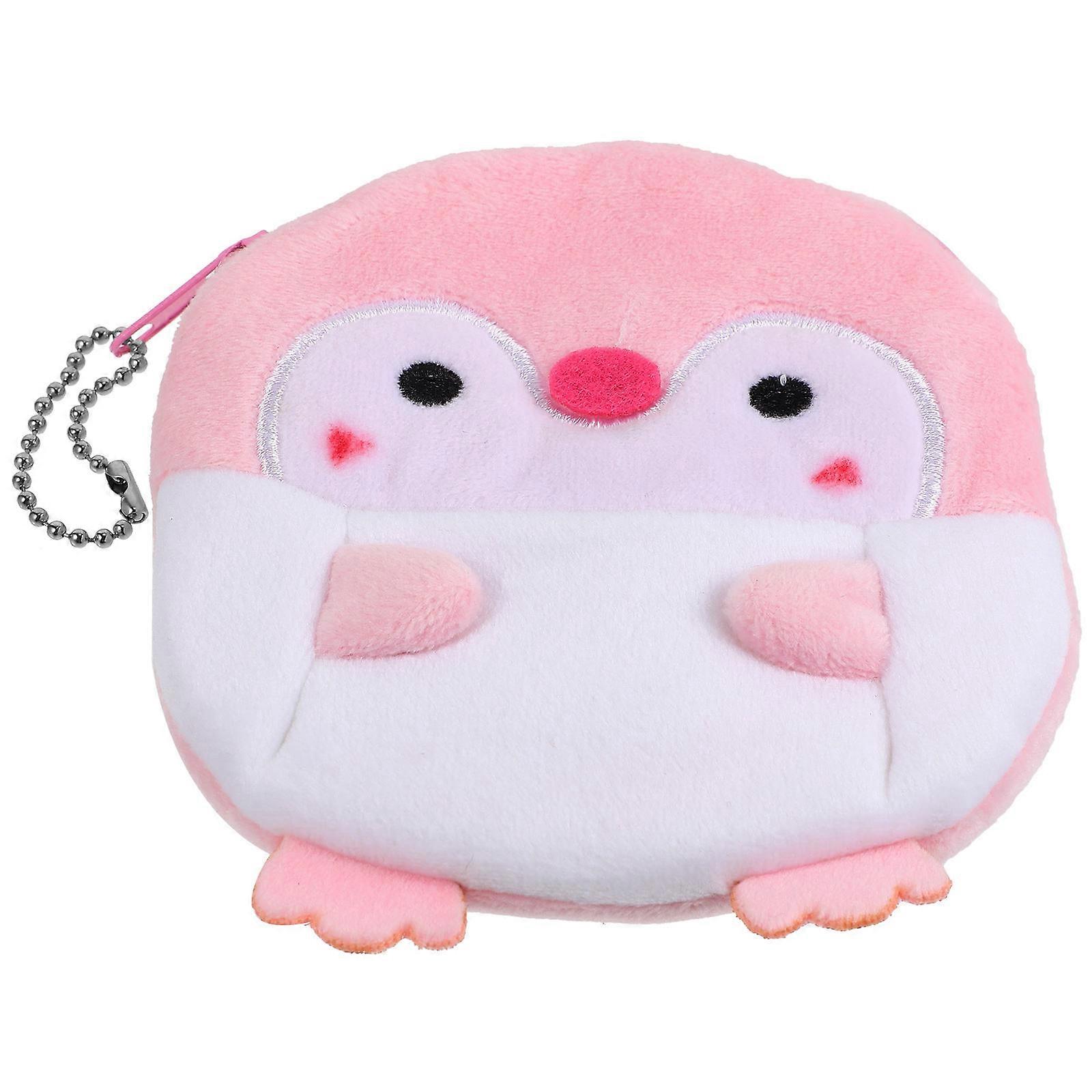 Soft Plush Penguin Coin Purse Lightweight Cotton Wallet for Women, Cute Travel Accessory with Spacious Storage for Coins, Keys, and Lipstick