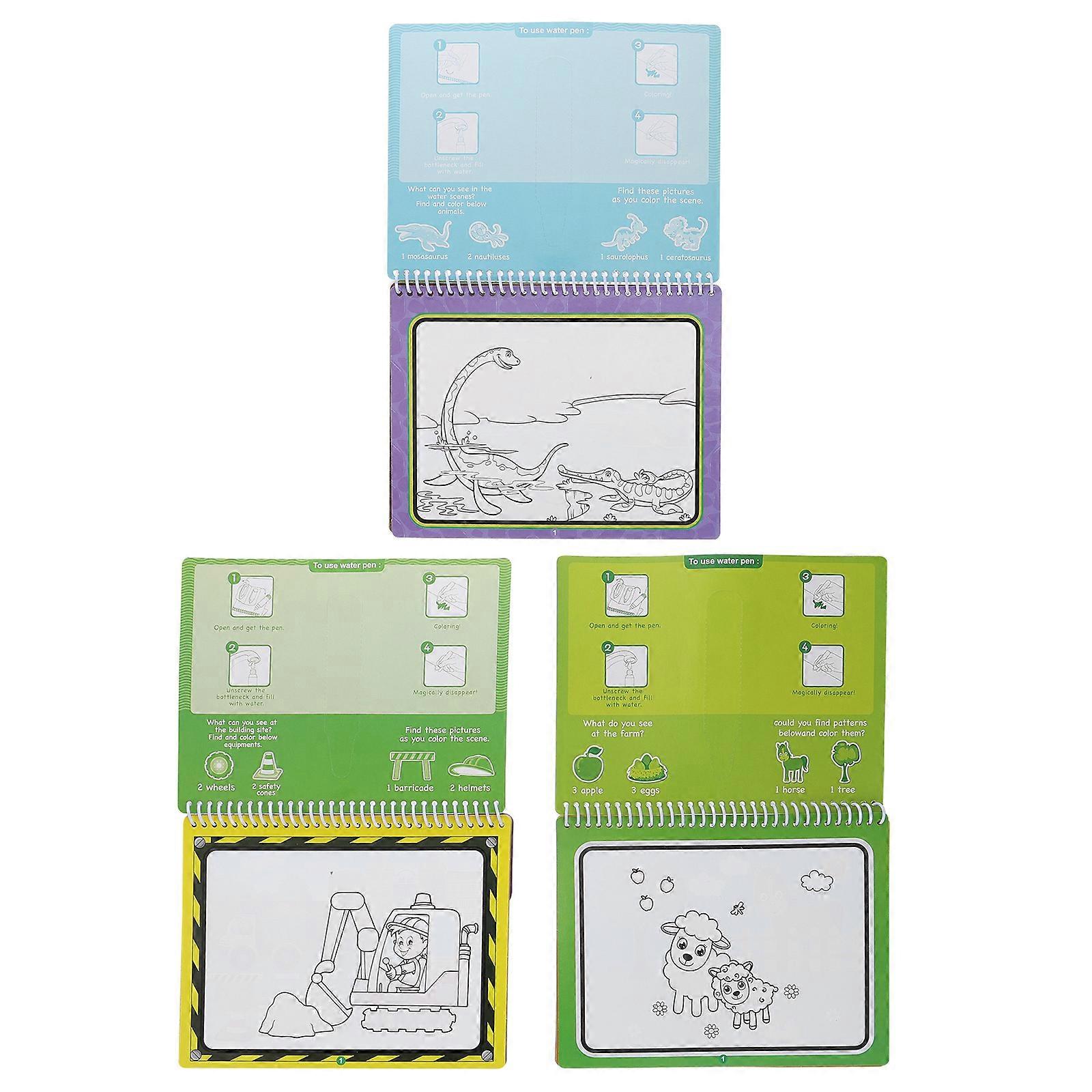 Graffiti Water Painting Books Ideal For Children Drawing Activities 3Pcs Assorted Color Included