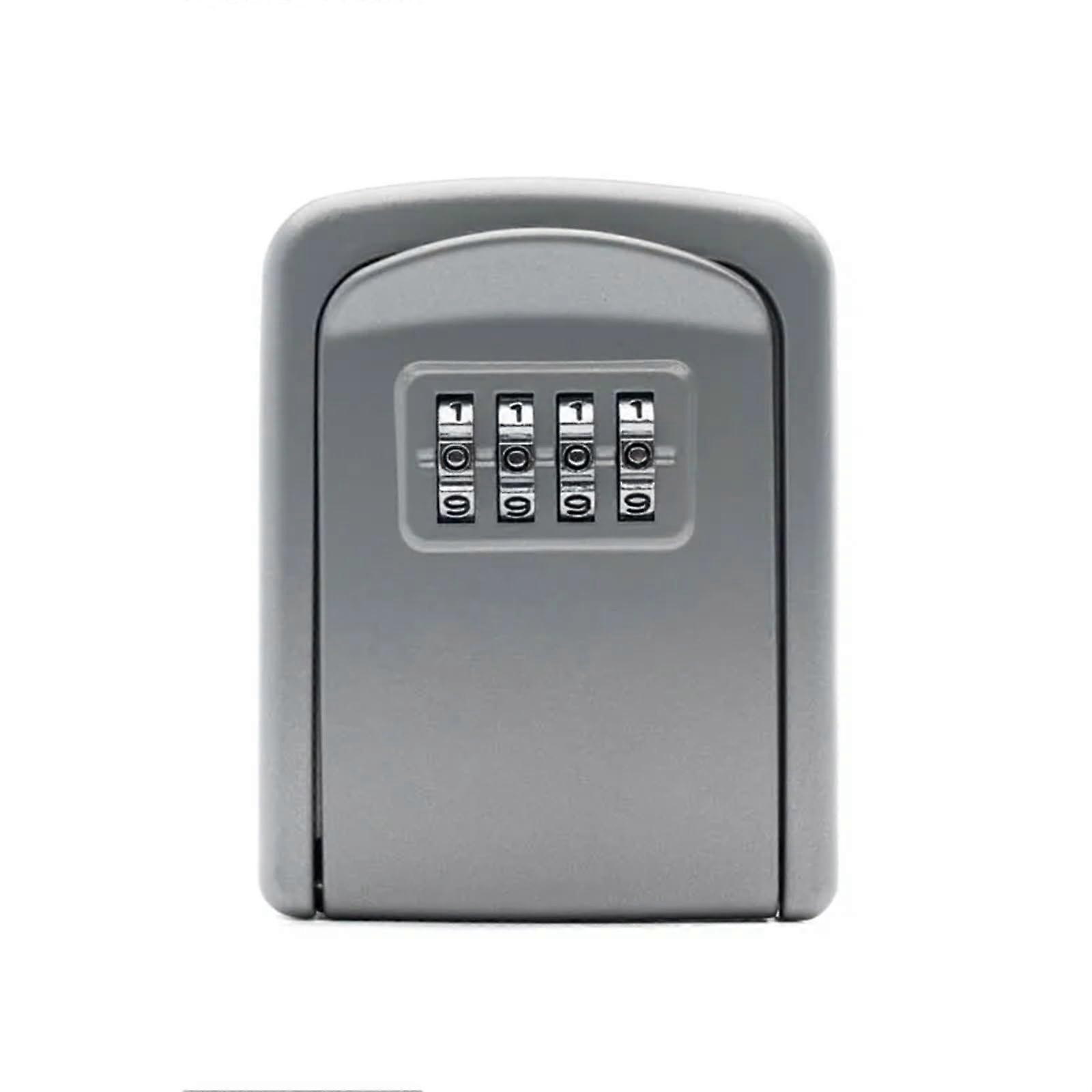 Key Cabinet Key Cabinet for Wall Mounting, Stainless Steel Key Safe, Weatherproof, 4 Combination Key Storage Box for Indoor and Outdoor Use (Silver)