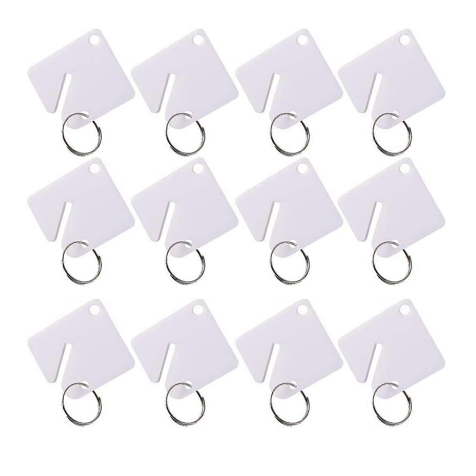 60-Pack Square Slotted Key Tags with Split Rings
