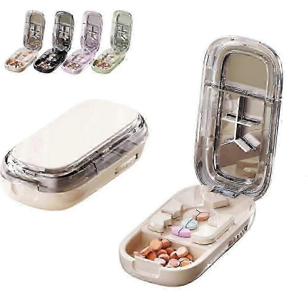 Portable Pill Slicer Pill Cutter for Small Pills and Large Pills | Aluminum Pill Splitter and Storage Container