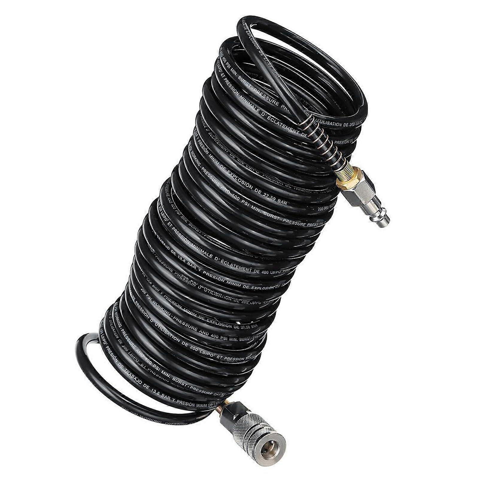 Luftschlauch 5m HSOE 6mm With Quick Connectors, Bend Restrictor, Air Pressure Hose for Compressors and Pneumatic Tools