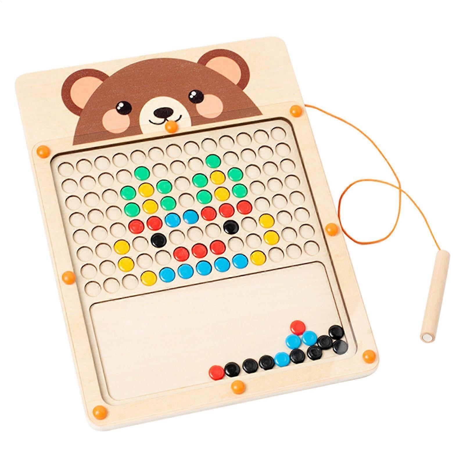 Magnetic Wooden Drawing Board For Toddlers And Kids With Magnetic Pens And Beads Learning And Counting Puzzle Board Large