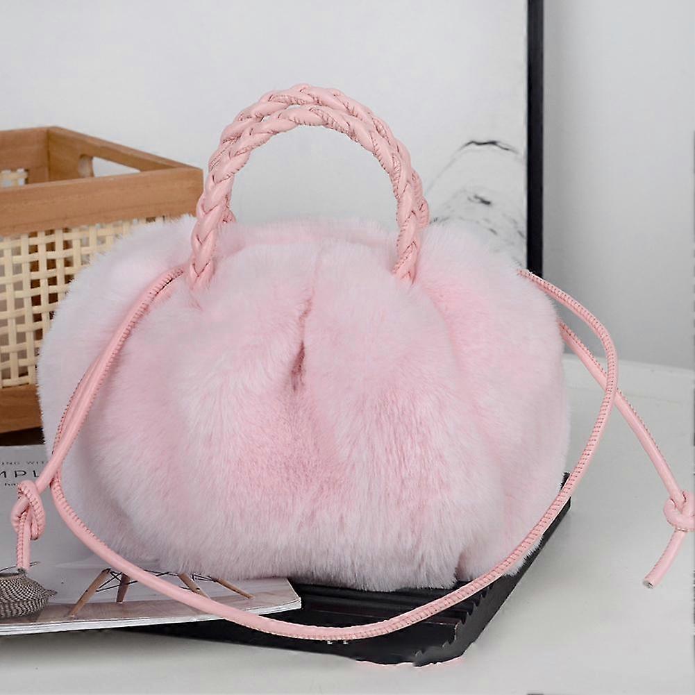 Geantă de umăr din blană artificială, tip nor, moale, din pluș, tip crossbody, pentru femei, la modă, toamnă și iarnă, drăguț design natural