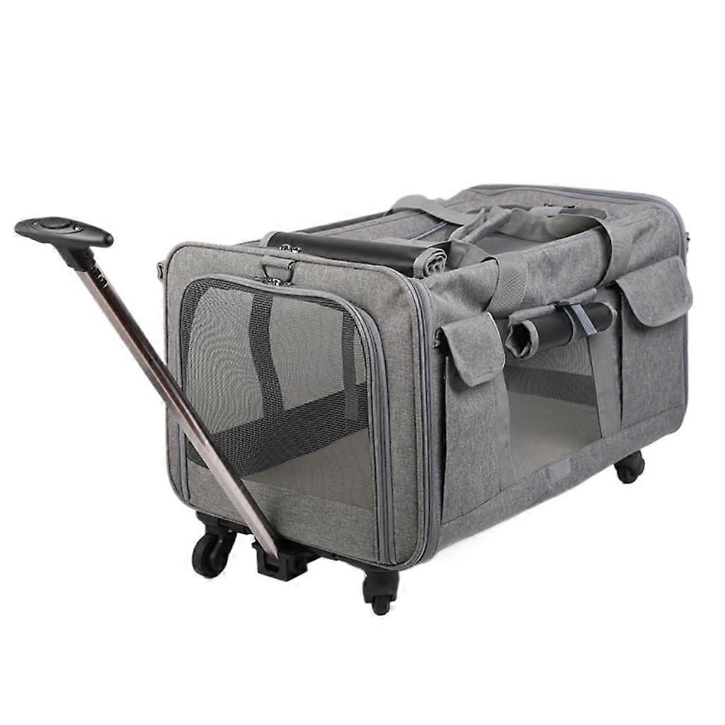 Cat Bag Trolley Case for Pets Breathable Mesh Portable Carrier Multi-Cat and Two Small to Medium Dogs Travel Bag