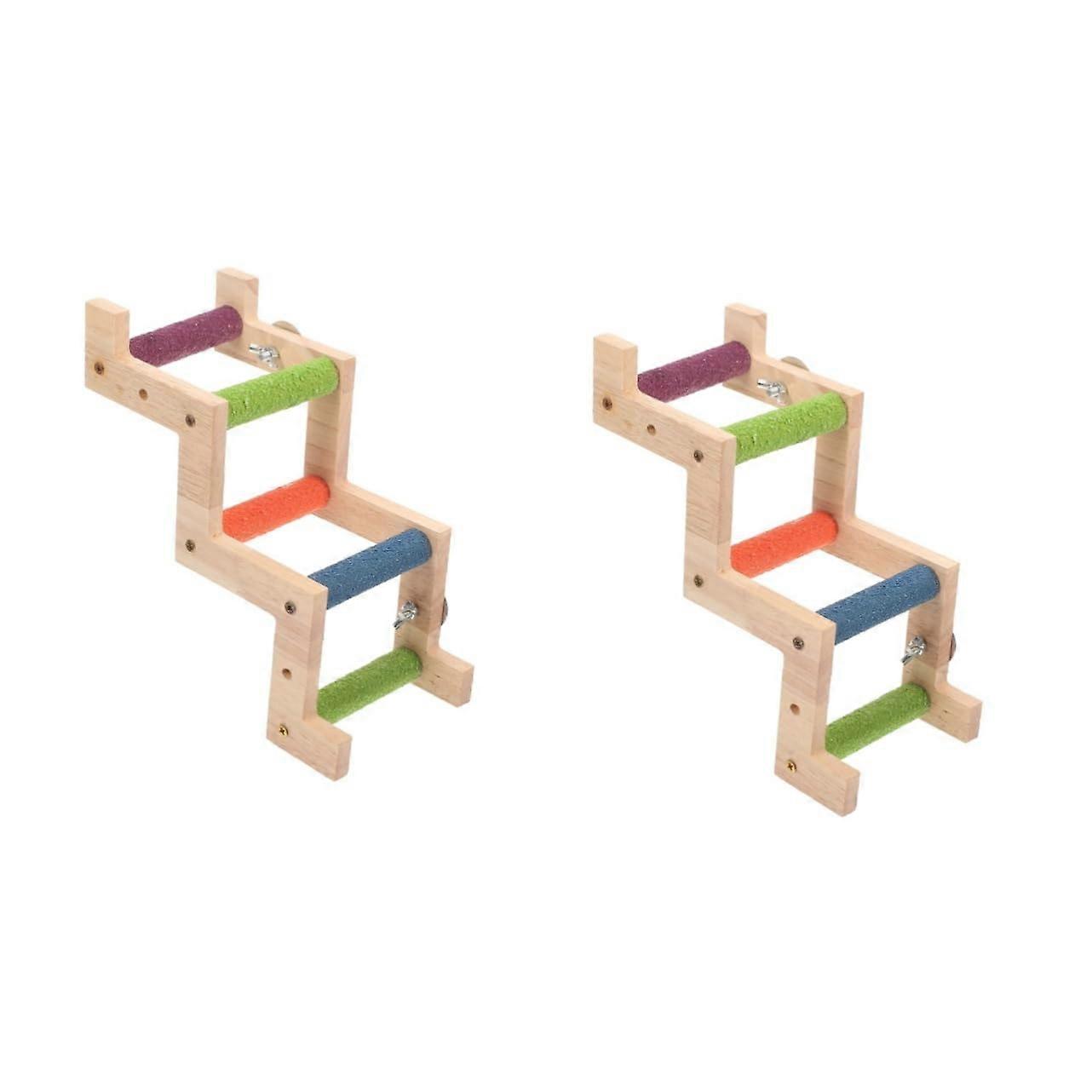 2 wooden parrot climbing ladders, toy for birds, promotes movement and fun