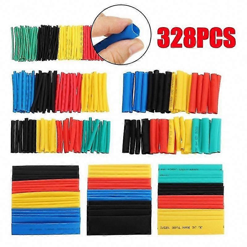 328Pcs Heat Shrink Tubing Kit, 2:1 Ratio for Electrical Insulation, Cable Wires with Storage Box