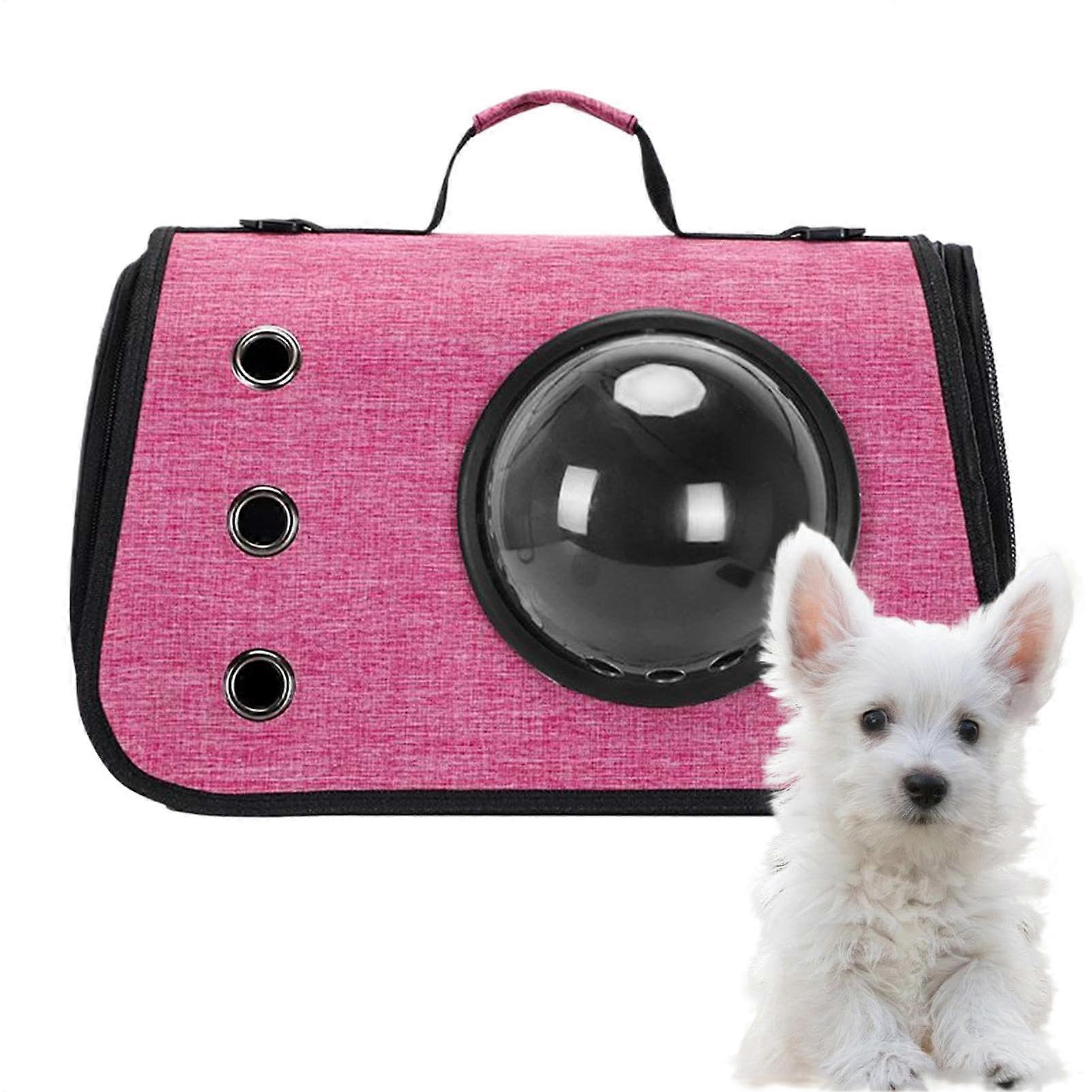 Carrier for Cats, Breathable Foldable Cat Carrier, Travel Bag With Window, Hot Pink for Camping and Hiking