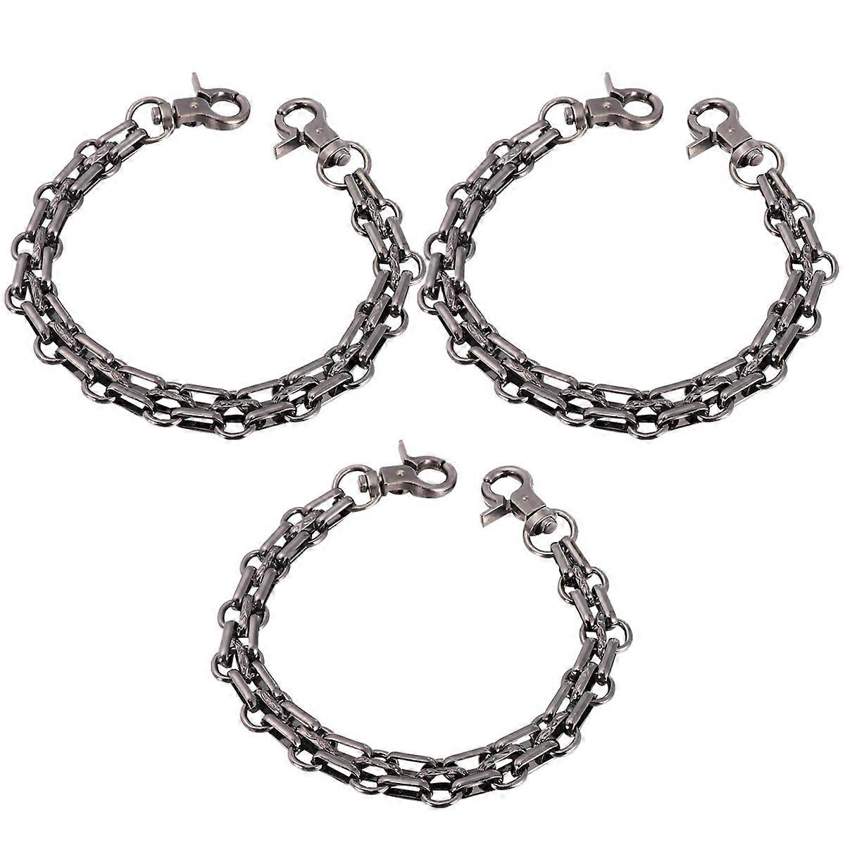 Black Zinc Alloy Bag Chains with Dual End Buckles for DIY Handbag Replacements 26cm