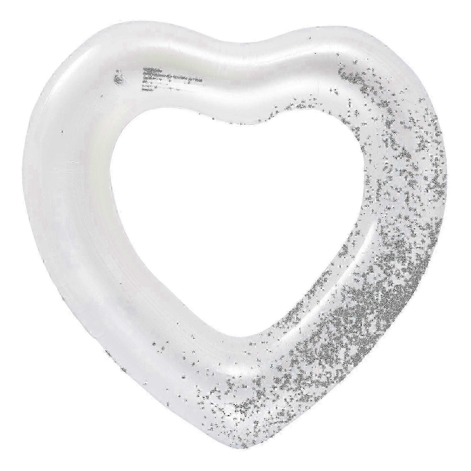 Romantic Heart-Shaped Swim Ring for Pool Floating and Sunbathing