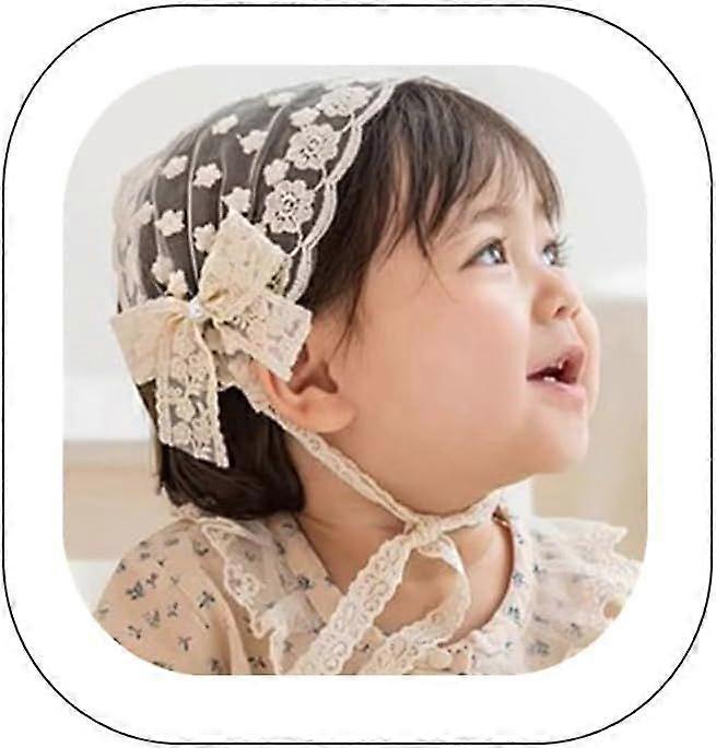 Baby Girls Lacy Bow Headband Soft Breathable Lace Hairband for Toddlers Infant
