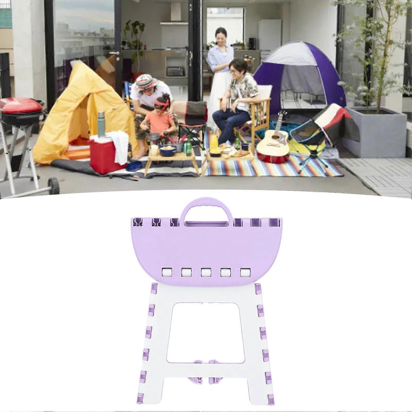 Foldable Plastic Step Stool 24x30x27cm Lightweight Light Purple