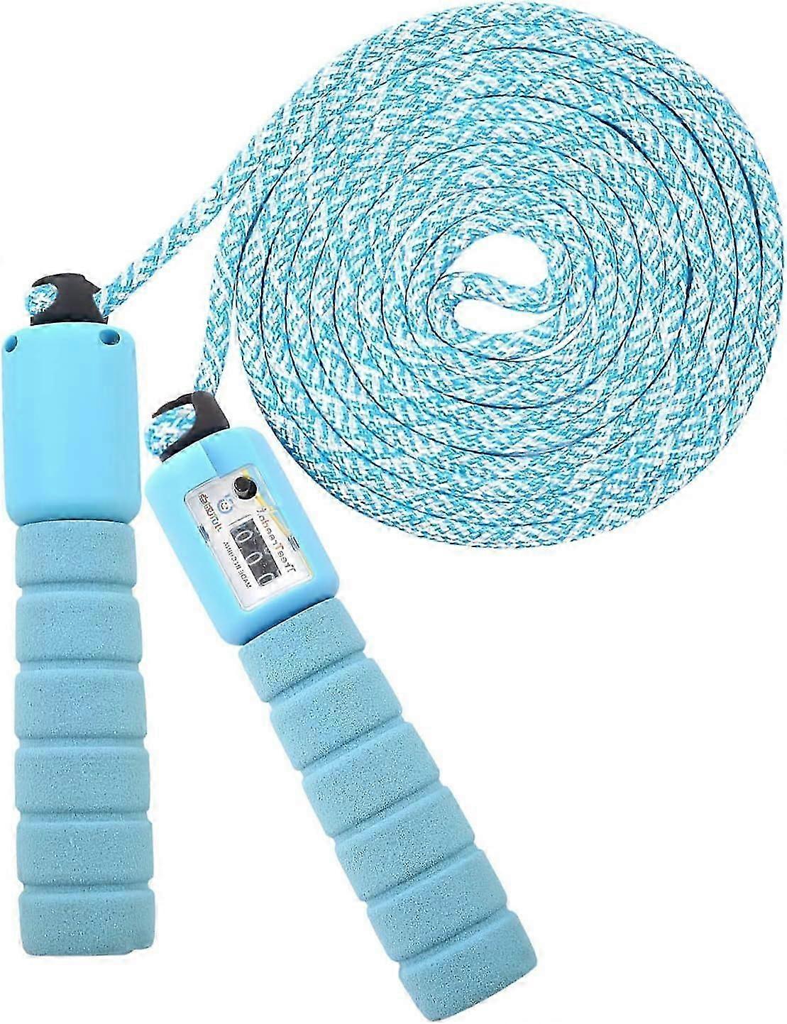 Kids Jump RopeBlue,Toddler Girl Counter Jump Rope,Adjustable Built-in Counter and Soft Handle for Fitness School Play or Activity
