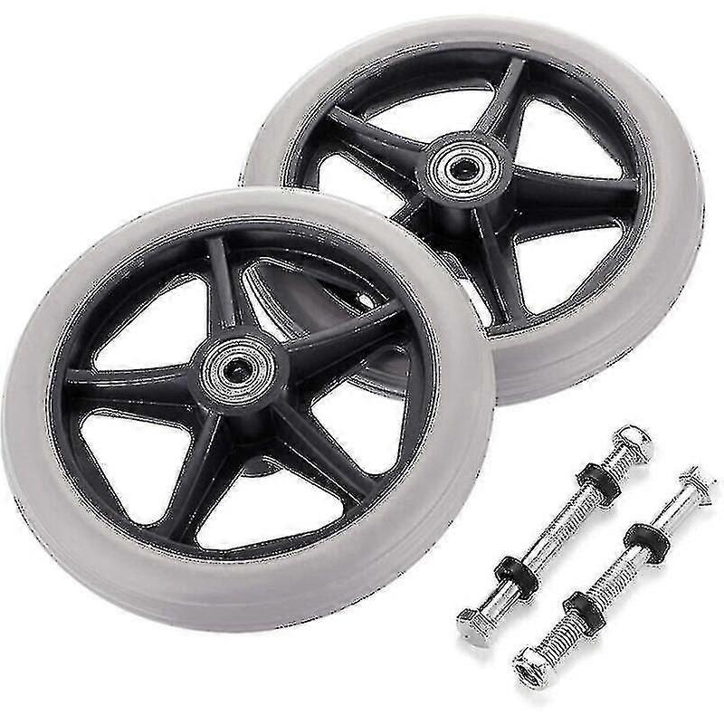2pcs 6 Zoll Rollstuhl Ersatz Gummirad Räder Rollator rutschfeste Ersatzrollen Rollen Rollen Räder Rollstuhl ersetzen-xdd