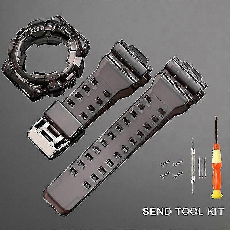 Compatible Watch Band and Bezel for G-Shock GA-100 GA-120 GLS-100 GD-100 Strap Shell Replacement