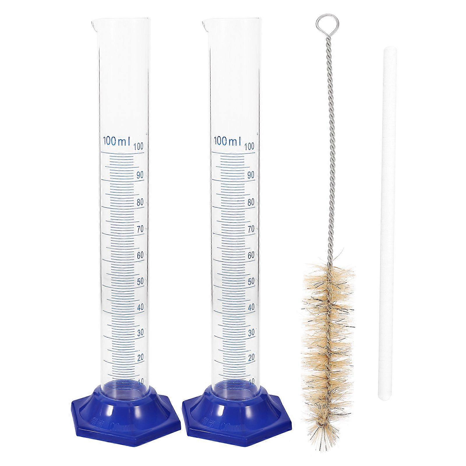 4 kpl 100ml mittasylinteri lasi pyöreäpohjainen laboratoriokemian laitteet