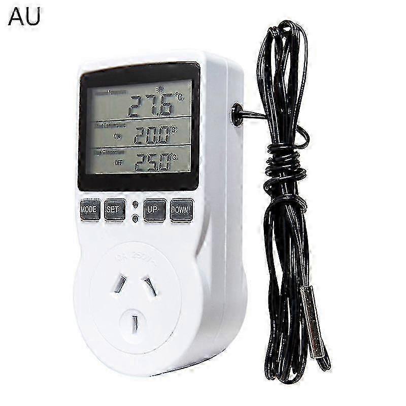 Multi-function Thermostat Digital Temperature Controller Socket Outlet W/ Timer Switch Sensor Probe Heating Cooling 16a