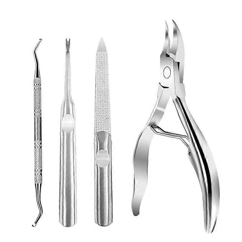 4個/セットダブルスプリングフィンガーネイル&足の爪キューティクルニッパートリミングカッターシザープライヤー