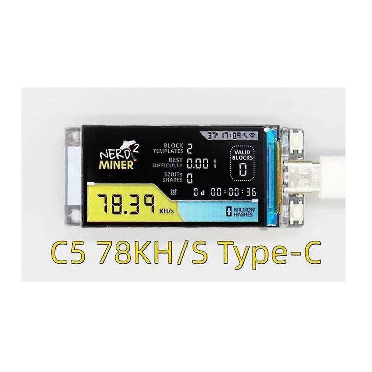 Nerd Miner V2 Bitcoin Solo Lottery Miner - BTC Crypto Solo Lottery