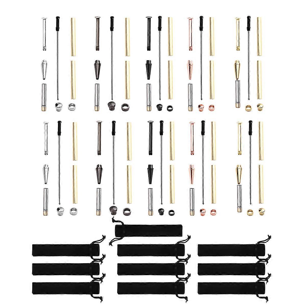 Slimline Pen Kit for Wood Turning 10 Pack with Multiple Finishes 7mm Twist Pen Kit