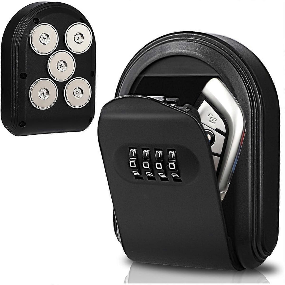 Secure Magnetic Key Holder for Cars-5 Magnets Anti-Drop Lock Box, Hide A Key Under Car with Resetta