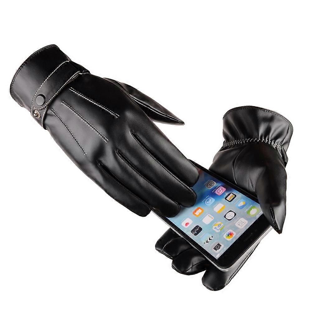 Men Gloves Winter Gloves for Touch Screen Function 1Pair Black