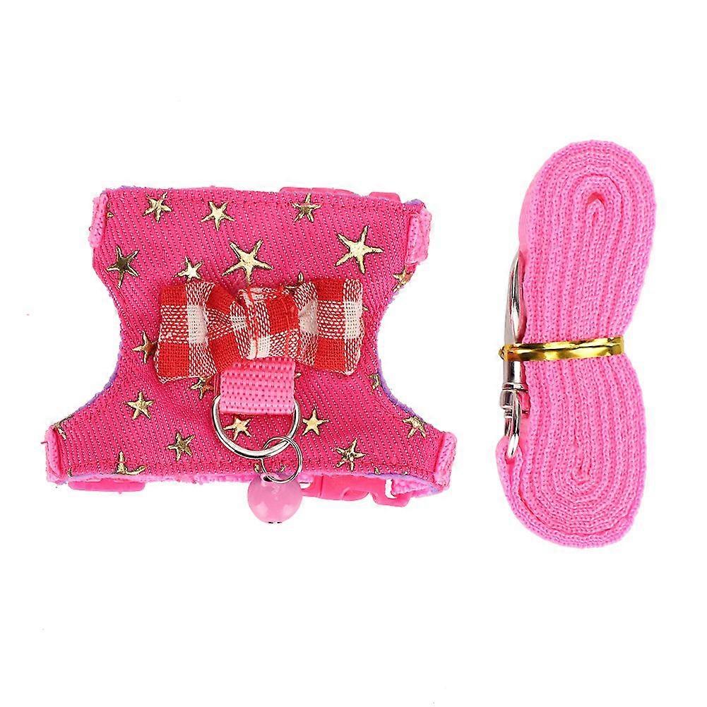 Small Animal Walking Harness Vest Leash Set Outdoor Chest Strap for Ferret Chinchilla Squirrel Pet SuppliesS