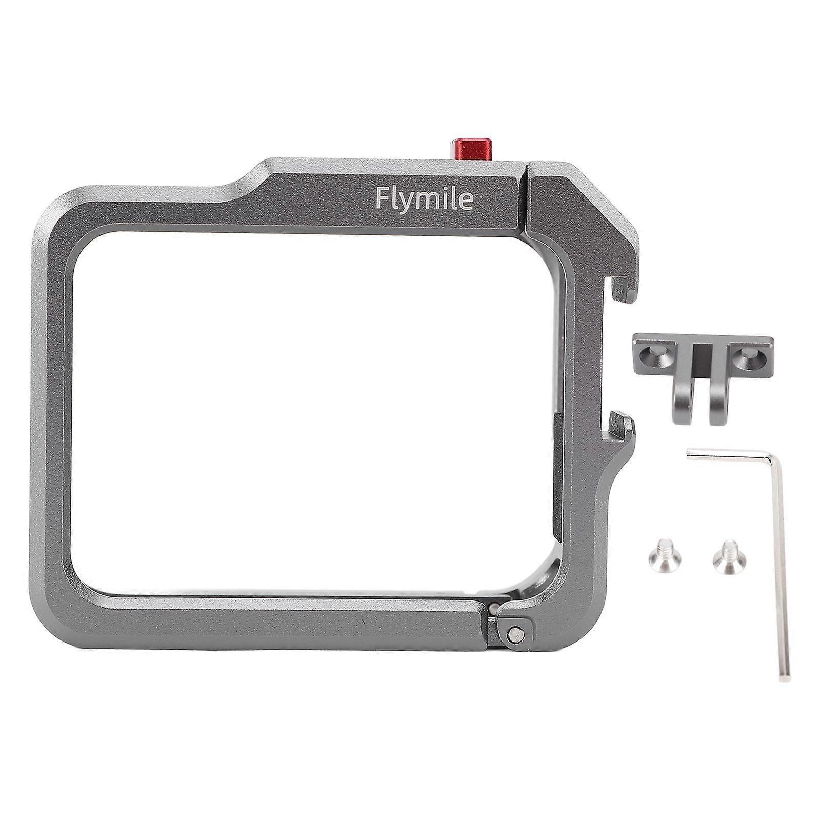 Action Camera Cage Aluminum Alloy Action Camera Protective Frame with Cold Shoe Expansion Interface for GO 3 3S