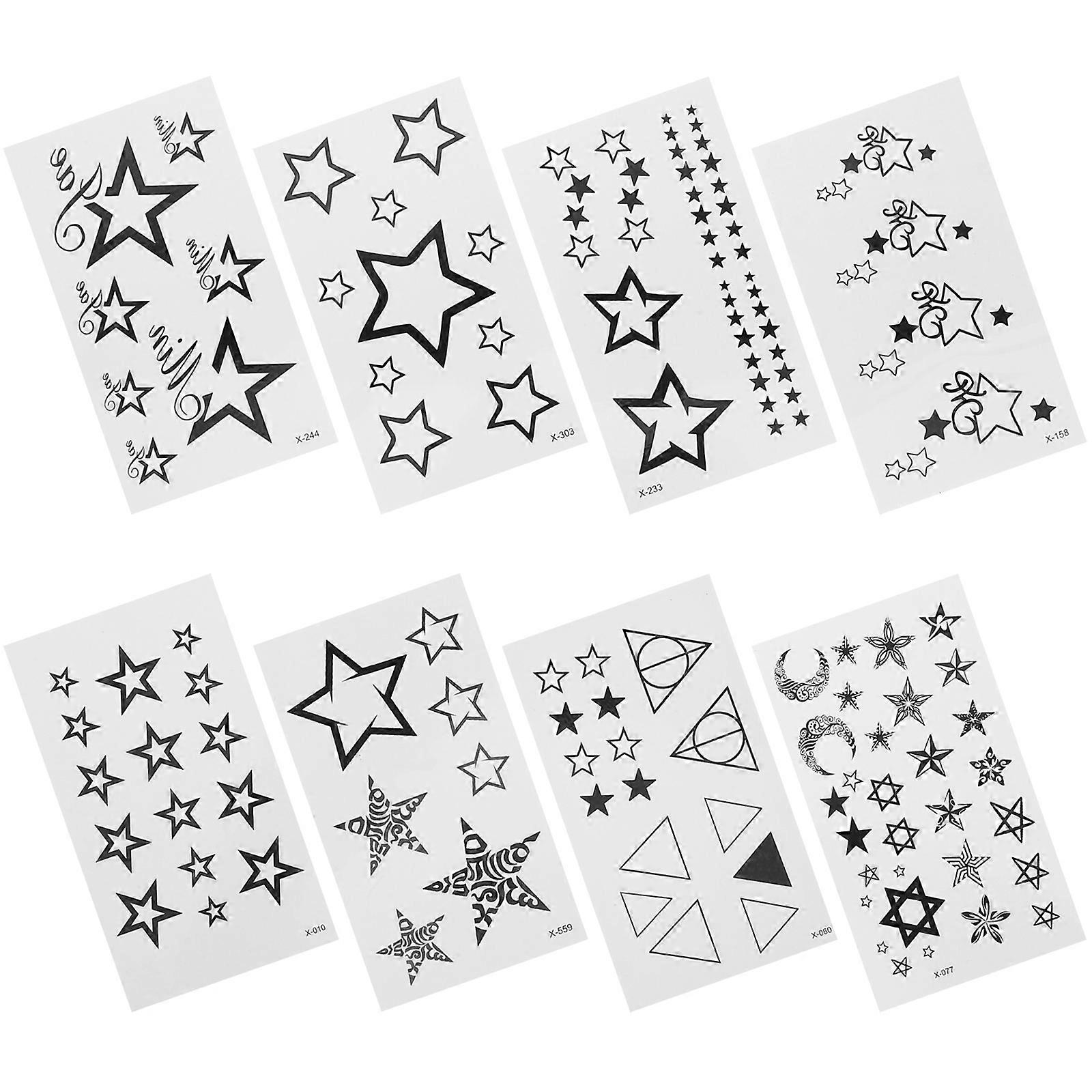 Skin Safe Tattoo Sticker 8 Sheets for Body Sticker Paper Material Multi Color for Easy Apply