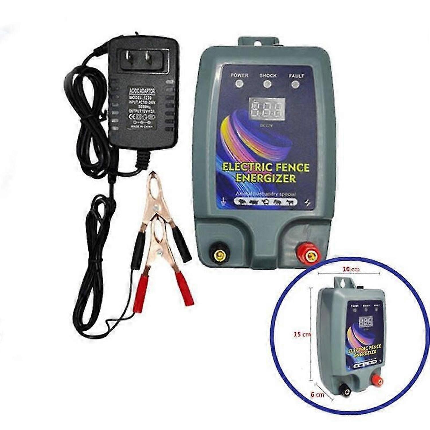 Electric Fence Kit, Livestock Electric Fence, 2 Power Modes for Poultry Farm, Fence Energizer, High Power - Keyoung