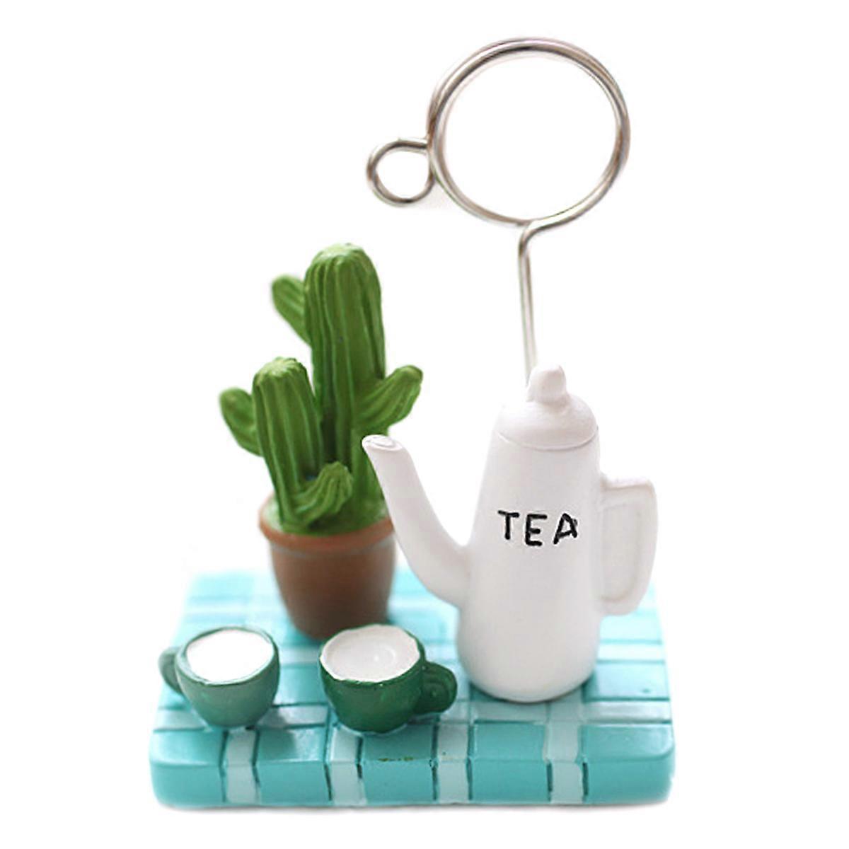 Memo Clip Succulent Plants Photo Holder for Tea Pot Stand