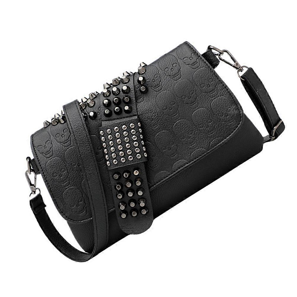 Skull Head Single-Shoulder Bag for Storage Use 1Pcs Durable Black Crossbody