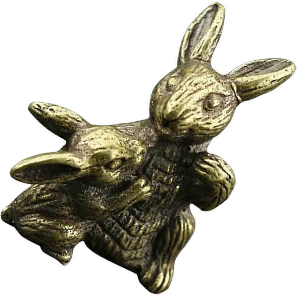Brass Craft Figurine Rabbit Ornament for Decoration 3Pcs Set
