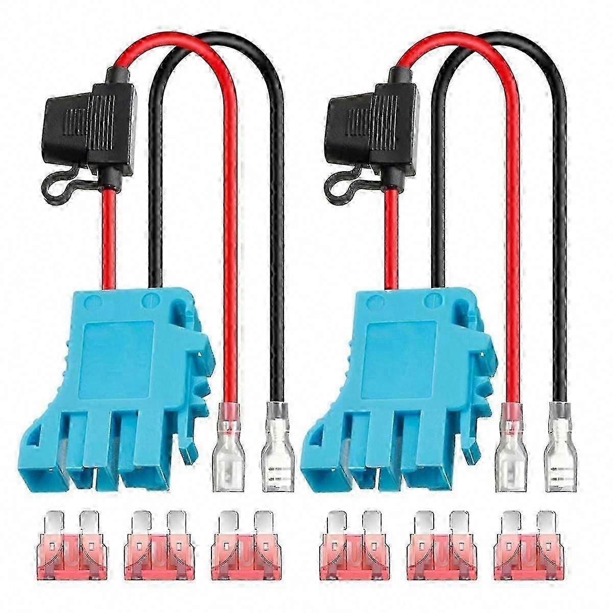 2-Pack 12 AWG Wire Harness Connector with Fuse for Peg-Perego 12V SLA Battery Ride-On Toys Replacement