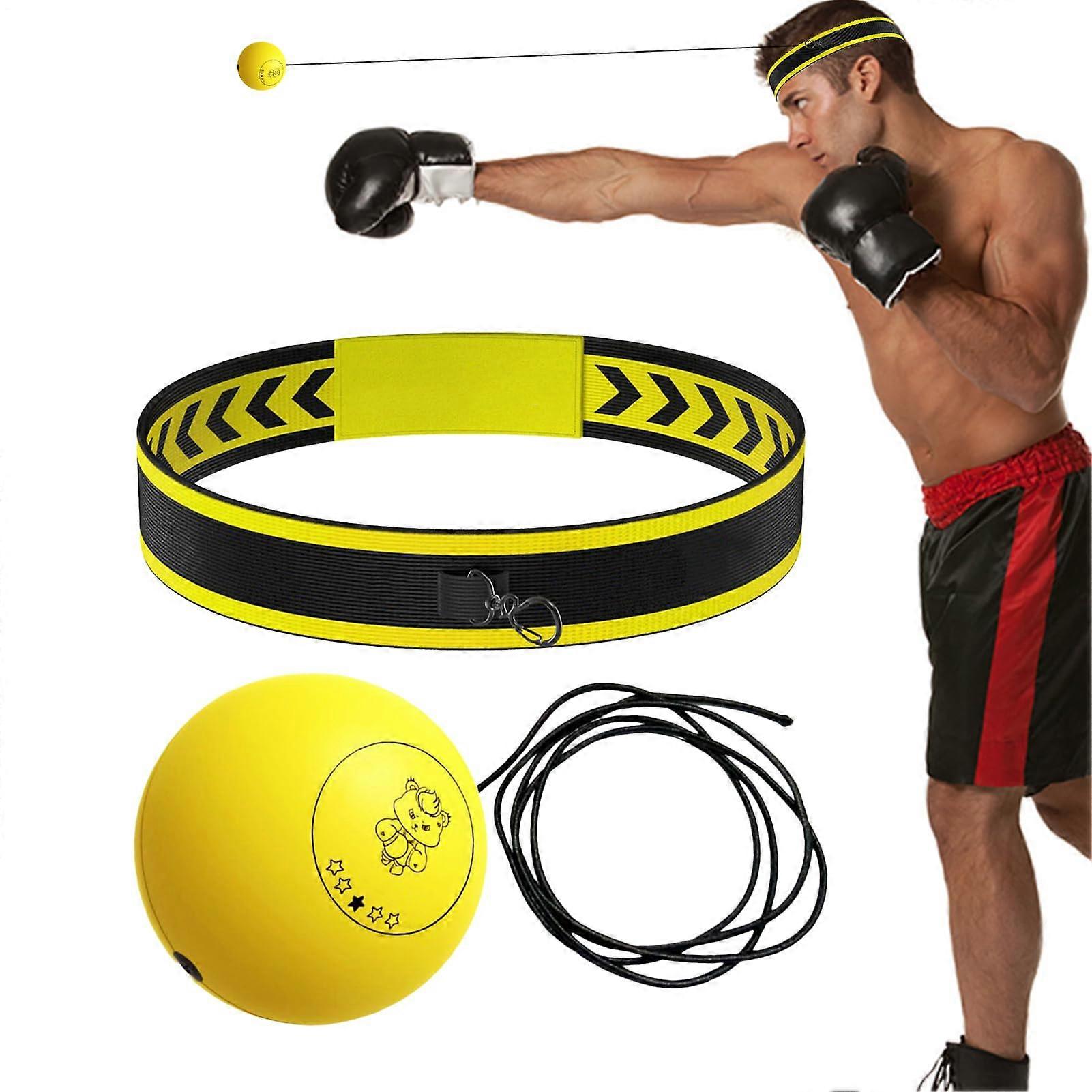 Boxing Reflex Ball With Headband Punching Trainer Easy Setup 25/10/10cm Sizes HandEye Coordination Gear Home Gym Travel